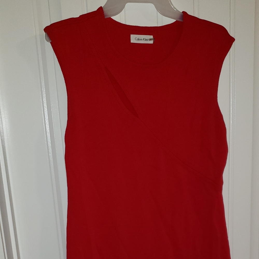 Red Calvin Klein dress